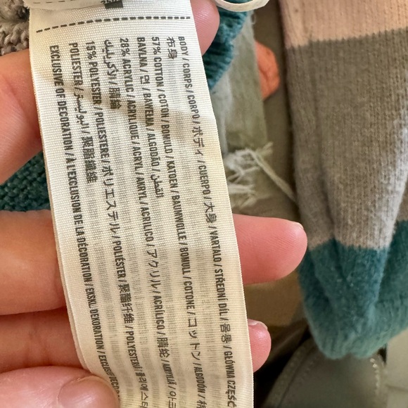 Abercrombie Kids Pink and Teal V-Neck Sweater - Picture 4 of 4